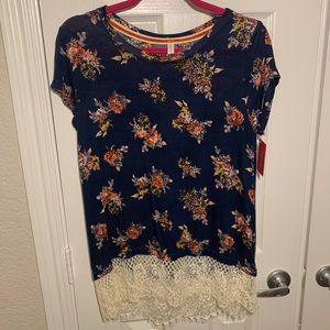 Floral and lace blouse